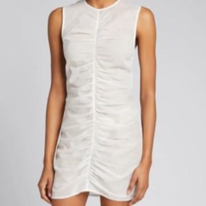 Alina Ruched Linen Mini Dress